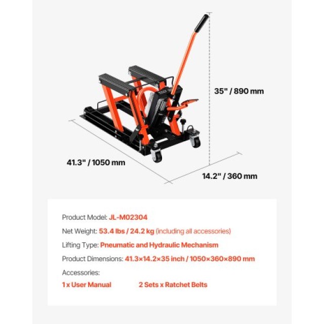 VEVOR Υδραυλικός Ανυψωτήρας Μοτοσικλέτας 1500lbs MTCXXSJJ1500H9RITV0