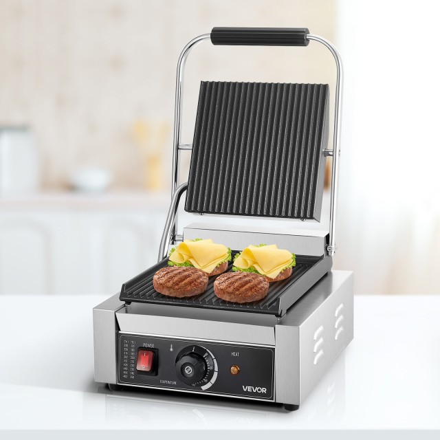 VEVOR Επαγγελματική Τοστιέρα Panini Grill 22x23 cm DYYBDBL3200WZG84...
