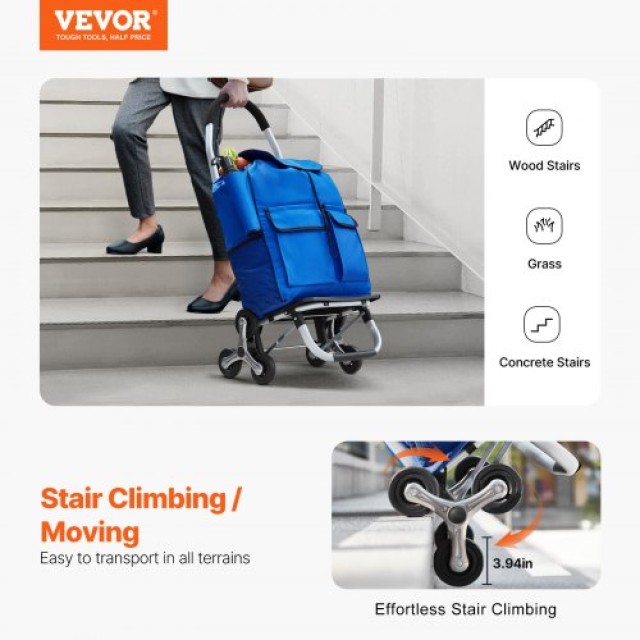VEVOR  Πτυσσόμενο Καρότσι Αναρρίχησης Σκάλας 36L με 6 Τροχούς και Σάκο Αποθήκευσης GWSPLCHSHJLSKAMT1V0