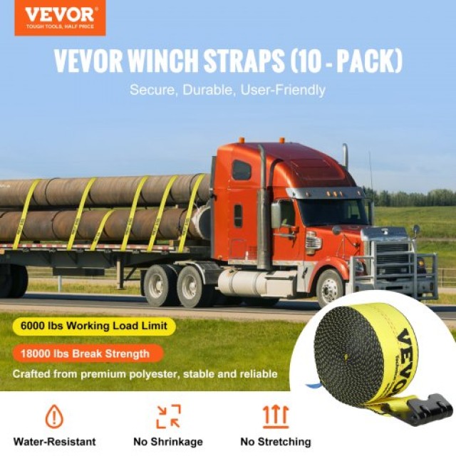 Ιμάντες VEVOR 4 x 30, 6000 lbs, 10 τεμ.  PGJPDHS4INCH3QVCJV0