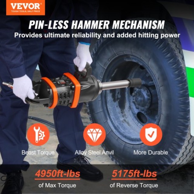 VEVOR Αερόκλειδο 1, 5175 ft-lbs, 8 Άξονας για Βαρέα Οχήματα  KQ5800N16000N2TQ2V0