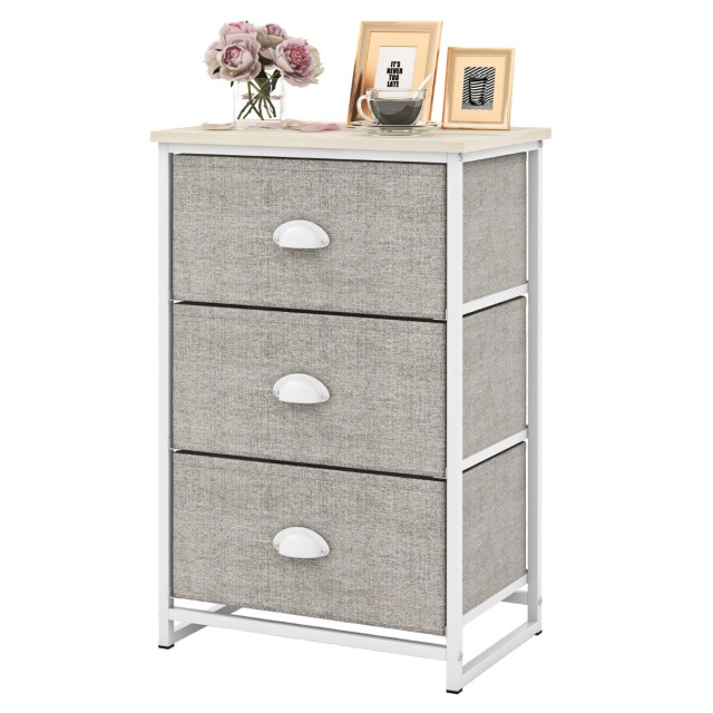 Costway Υφασμάτινη Συρταριέρα 45 x 30 x 73 εκ.με Μεταλλικό Σκελετό ...