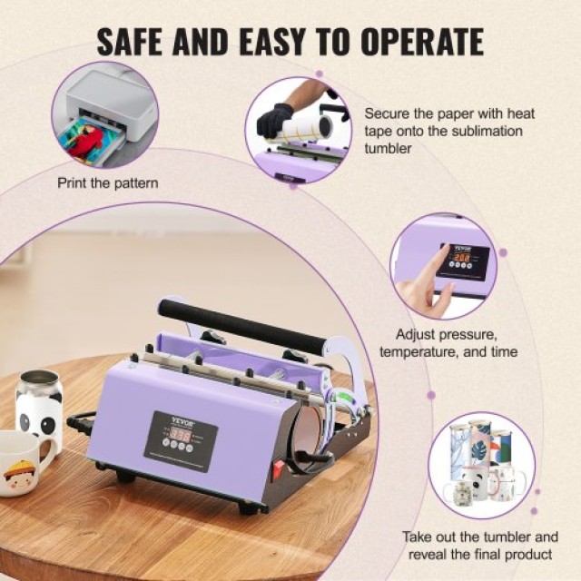 Πρέσα Θερμότητας VEVOR για Κούπες 11-30oz - Μωβ  SDKKBJAYAJXSJTX79V2