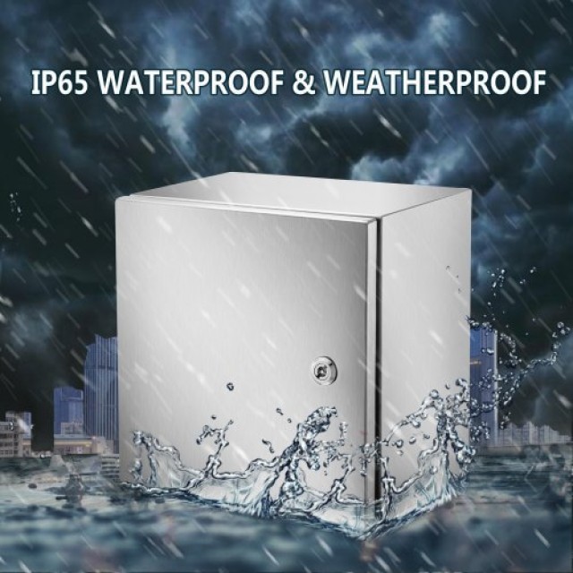 VEVOR  Ανοξείδωτο Κουτί NEMA 4X, 12x12x8, IP66 Αδιάβροχο & Ανθεκτικό στη Σκόνη, με Πλάκα Στήριξης DQX304BXG12128001V0