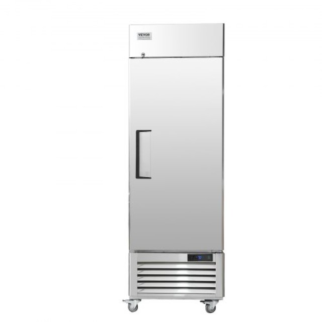Επαγγελματικό Ψυγείο VEVOR 20.12 Cu.ft, Όρθιο Μονόπορτο, Αυτόματη Απόψυξη, 3 Ράφια, 28.4-46.4°F, 4 Ρόδες  LSSYLJMCLZDMV1HKOV2