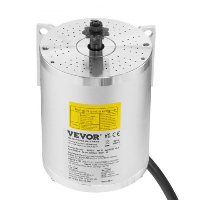 VEVOR Σετ Ηλεκτρικού Κινητήρα Χωρίς Ψήκτρες 1800W 48V 4500rpm με Αναβαθμισμένο Ελεγκτή ZLWSDJTJ1800AD2N1V9