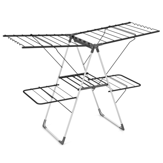Costway Multifunktionaler Kleiderständer mit verstellbaren Flügeln und stabilem Metallrahmen JZ10242