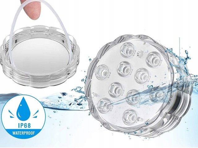 Verk group Υποβρύχια Φώτα Πισίνας 10 LED με Τηλεχειριστήριο RGB IP6...