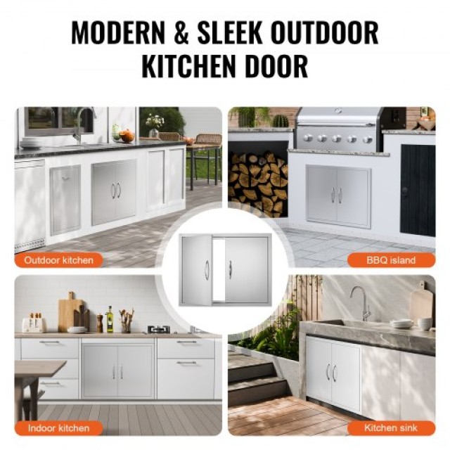 Πόρτα BBQ VEVOR 787x609 mm Ανοξείδωτη Διπλή για Εξωτερική Κουζίνα  ...