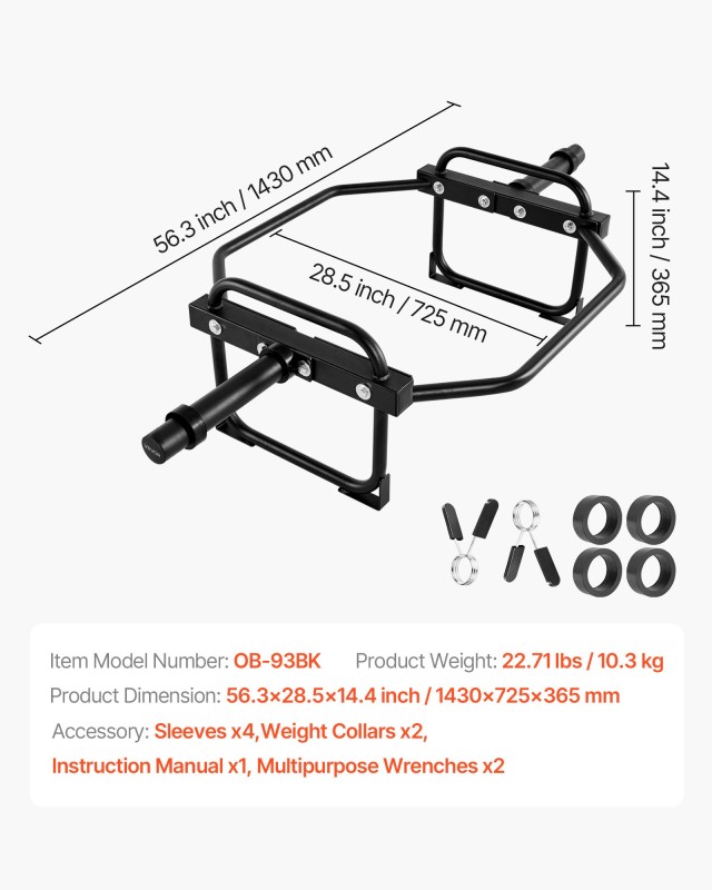 VEVOR Εξάγωνη Μπάρα Βάρη 240 kg - 1430x725x365 mm LJYLGHSKCX502V6LG...