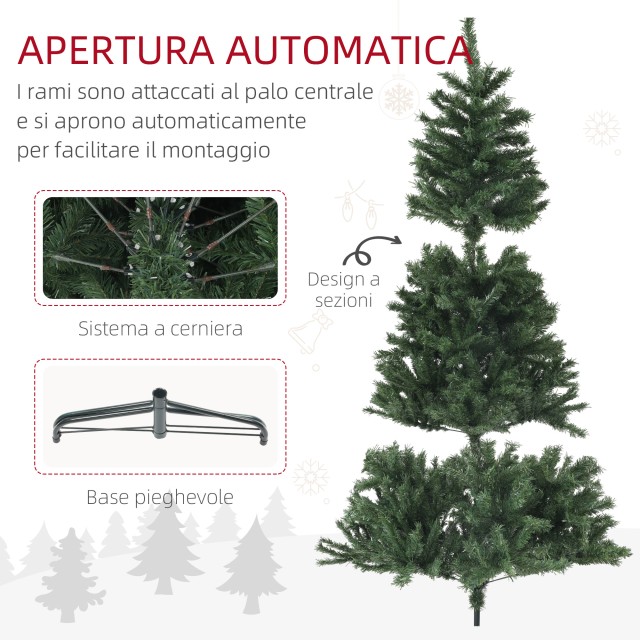 HOMCOM Τεχνητό Χριστουγεννιάτικο Δέντρο O110 x180 cm με 1000 Κλαδιά από Ατσάλι και Πράσινο Πλαστικό 830-864V01GN