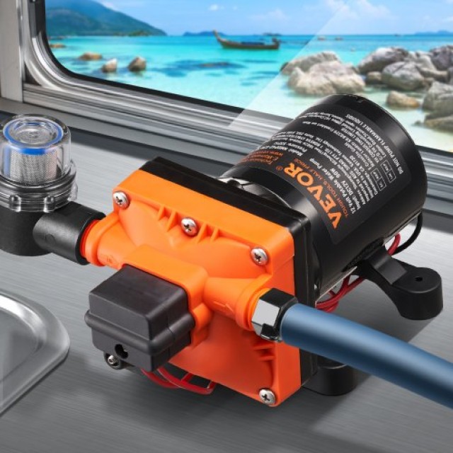 VEVOR  Αντλία Διαφράγματος 12V 3GPM 11.36 L/min 4-Θαλάμων με Διακόπτη Πίεσης 12VYYSB4Q30GNDLZ6V9