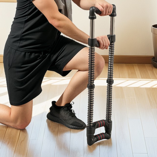 SPORTNOW Power Twister με 4 ελατήρια με αντίσταση από 10 έως 80 κιλά, από ανοξείδωτο ατσάλι, 80x22x5 εκ., Μαύρο A91-371V00BK