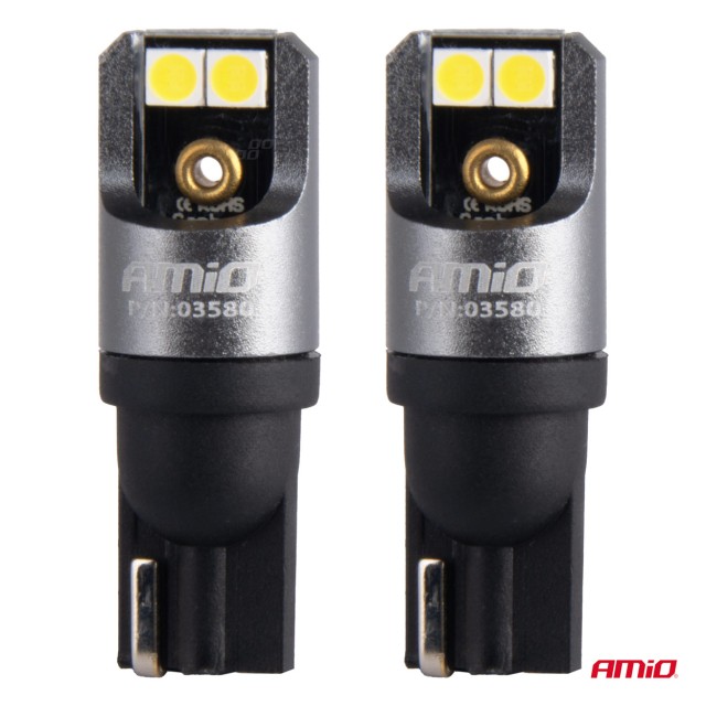 AMiO  LED CANBUS PRO σειρά T10 W5W 4x3030 SMD Λευκό 12/24V ΠΛΗΡΕΣ C...