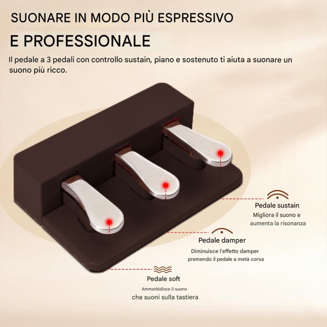 BAKAJI Ηλεκτρικό Πιάνο με 88 Πλήκτρα και Πεντάλ σε Χρώμα Μαόνι 0284... BAKAJI Ηλεκτρικό Πιάνο με 88 Πλήκτρα και Πεντάλ σε Χρώμα Μαόνι 0284...