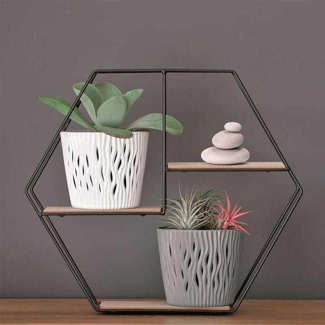 BAKAJI Λευκή Γλάστρα Μοντέρνου Σχεδιασμού 16 εκ για Φυτά και Λουλού...