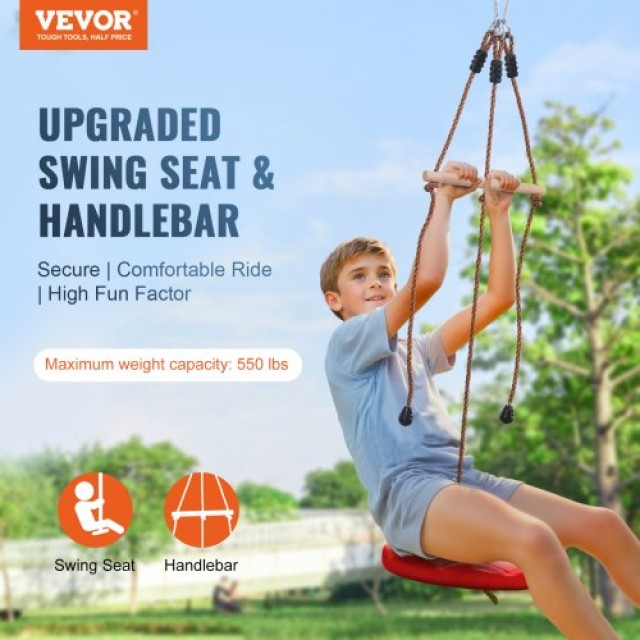 Σετ Zipline VEVOR 65 ft για Παιδιά & Ενήλικες, έως 500 lb, με Ζώνη Ασφαλείας, Κάθισμα & Χειρολαβή  SSHSTJ65YCNL00VV5V0
