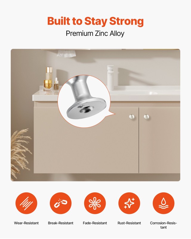 VEVOR Μανιταρόσχημα Νίκελ Πόμολα Ντουλαπιών 28 χιλ. (25 Τεμ.) CJXNJ...