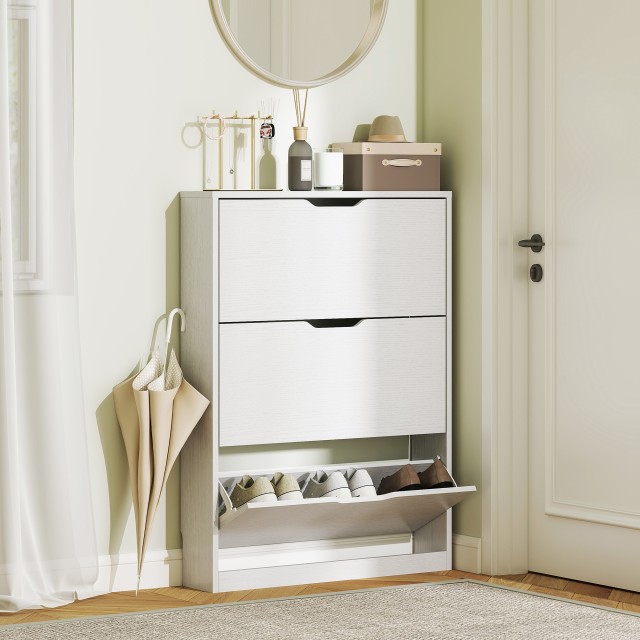 HOMCOM Λεπτή Παπουτσοθήκη με 3 Ανακλινόμενα Συρτάρια και Κάτω Μέρος... HOMCOM Λεπτή Παπουτσοθήκη με 3 Ανακλινόμενα Συρτάρια και Κάτω Μέρος...