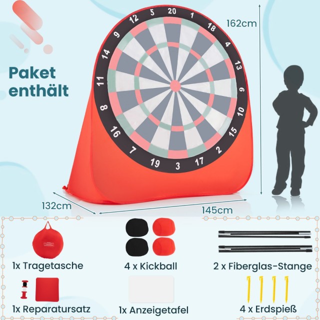 Costway  Μεγάλος Εξωτερικός Στόχος Ποδοσφαίρου & Βελών - Φορητό Παιχνίδι για Οικογενειακή Διασκέδαση NP11465RE