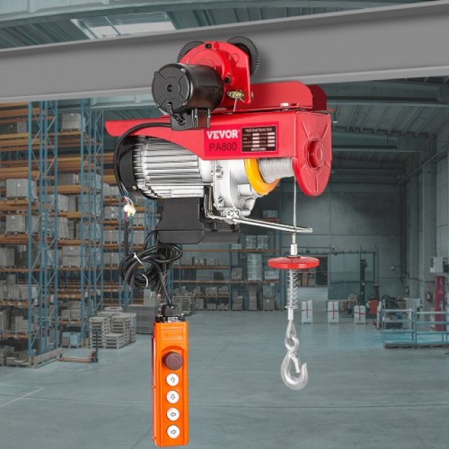 Ηλεκτρικός Γερανός VEVOR 800Kg/1700Lbs 1300W με Τρόλεϊ 12M/40Ft  DDHL800KGXCZH0001V2
