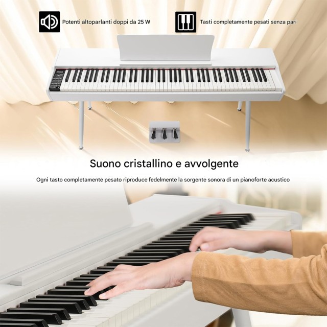 BAKAJI Ηλεκτρικό Πιάνο Πλήρους Μεγέθους με 88 Πλήκτρα και Πετάλια Λ... BAKAJI Ηλεκτρικό Πιάνο Πλήρους Μεγέθους με 88 Πλήκτρα και Πετάλια Λ...