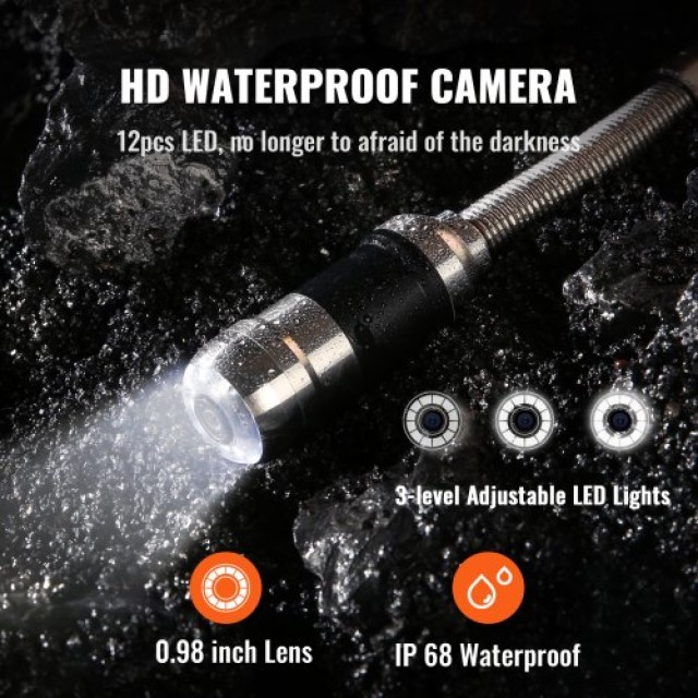 Κάμερα Αποχέτευσης VEVOR 7 1000TVL 100ft με Εντοπιστή 512Hz  DDWKXSGDNK730R9OPV2