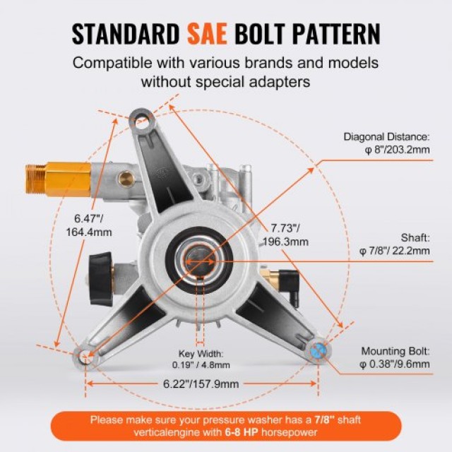 VEVOR  Αντλία Πλυστικού 7/8 Κάθετη 3300 PSI 3.0GPM με 5 Ακροφύσια  ...