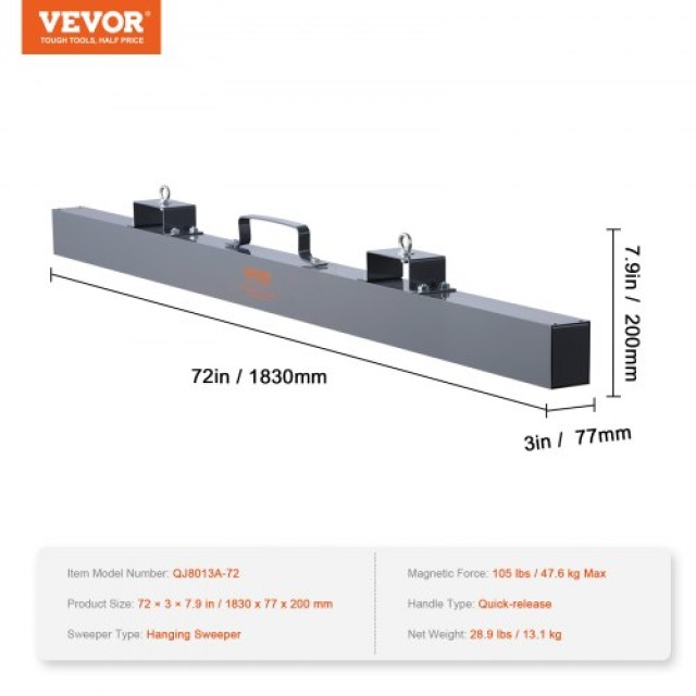 Μαγνητική Σκούπα VEVOR 47.6 kg για Συλλογή Μετάλλων  XGSCXQSQ72105O...