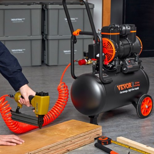 VEVOR Αεροσυμπιεστής 6.3 Γαλόνια 1450W 3.35 CFM@ 90PSI 70 dB Υπερ-Ήσυχος Χωρίς Λάδι  W24L1450W220V09PIV2