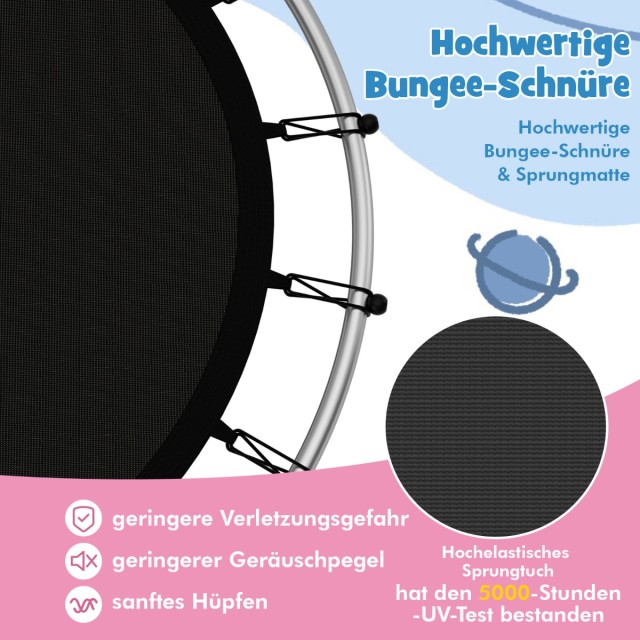 Costway Μακαρόν Τραμπολίνο Ø165εκ με Δίχτυ Ασφαλείας, Αντοχή έως 13...