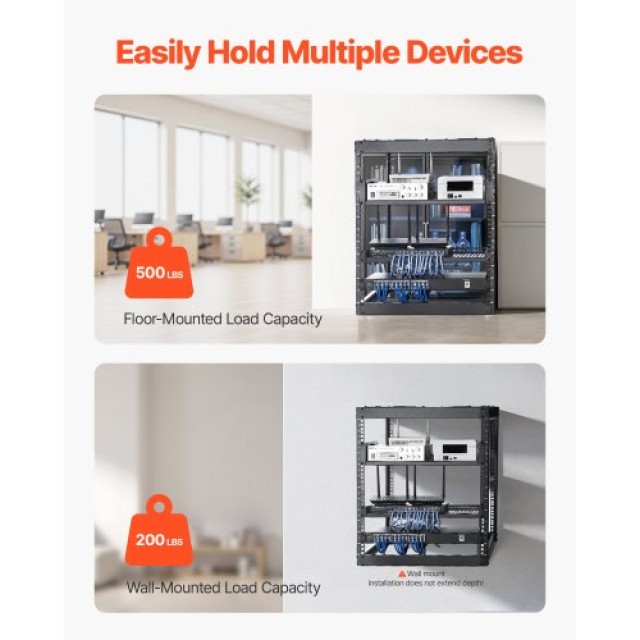 VEVOR Ράφι Δικτύου Ανοιχτού Πλαισίου 12U, Βάθους 585 mm, Για Στήριξ... VEVOR Ράφι Δικτύου Ανοιχτού Πλαισίου 12U, Βάθους 585 mm, Για Στήριξ...