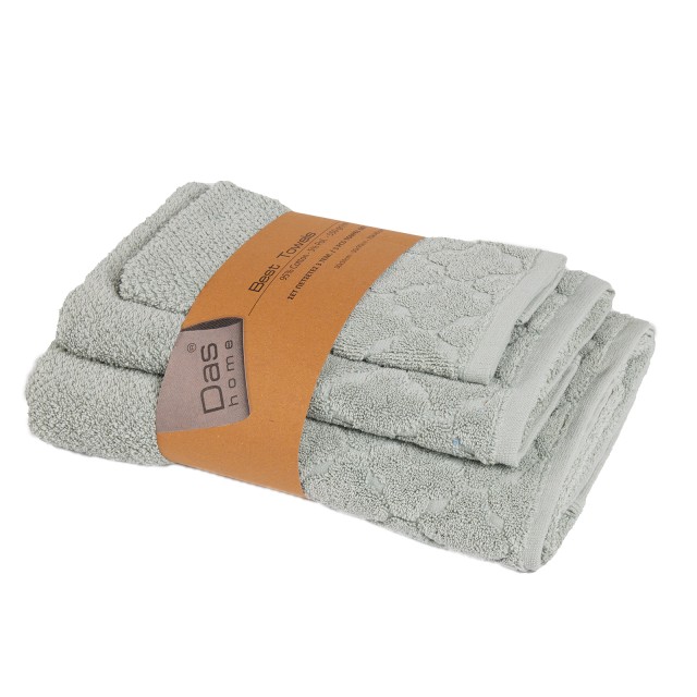 DAS HOME Σετ Πετσέτες 3τμχ Best 0788 Mint 530708180788