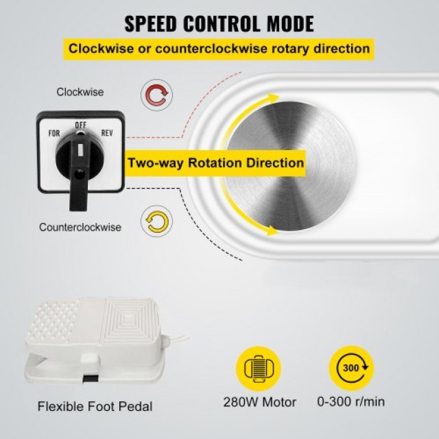 Ηλεκτρικός Τροχός Κεραμικής VEVOR 25cm 280W με Σετ Εργαλείων για Κεραμικά  TYLPJJTTSJXPTJ001V2