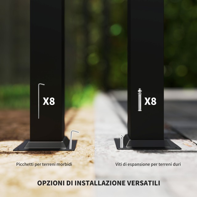 Outsunny Πέργκολα Κιόσκι 3x3 μ με Ανασυρόμενη Οροφή, 8 Βίδες και 8 Πασσαλάκια, από Πολυεστέρα 180g και Μέταλλο, Λευκό Κρεμ. 84C-570V00CW