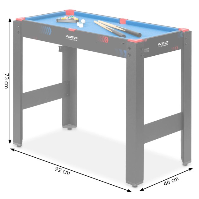 Επιτραπέζιο Παιχνίδι 5 σε 1  Πτυσσόμενο 92 x 46 x 73cm Μσύρο-Μπλε NS-810 Neo-Sport