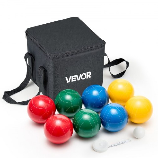 VEVOR Σετ Μπότσε με 8 Ρητινούχες Μπάλες 107mm σε 4 Χρώματα για Παρα...