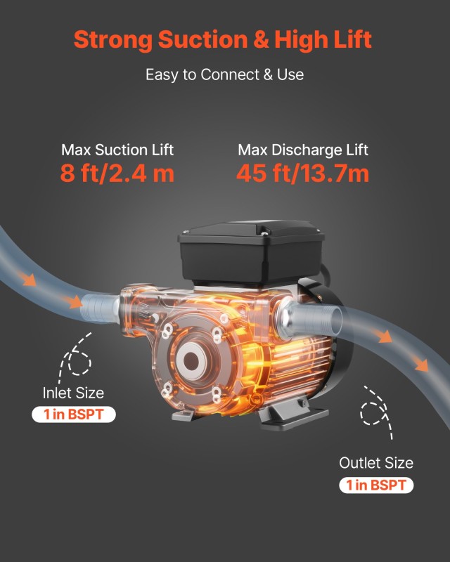 VEVOR 16 GPM Αντλία Μεταφοράς Καυσίμου Diesel 230V, Μέγιστη Αναρρόφ... VEVOR 16 GPM Αντλία Μεταφοράς Καυσίμου Diesel 230V, Μέγιστη Αναρρόφ...