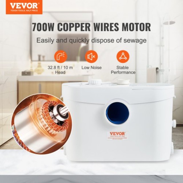 Αντλία Μακερατέρ VEVOR 700W για Υπόγειο με 3 Εισόδους Νερού  MTJZBX...