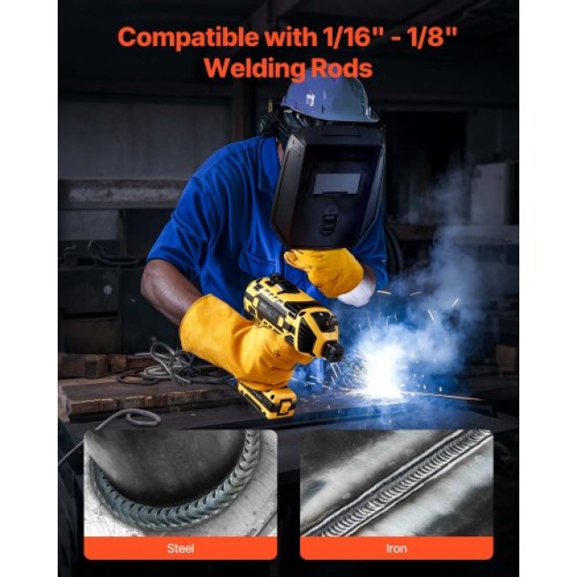 VEVOR Φορητή Συσκευή Συγκόλλησης MMA-120 με Ρυθμιζόμενο Ρεύμα 20-12...
