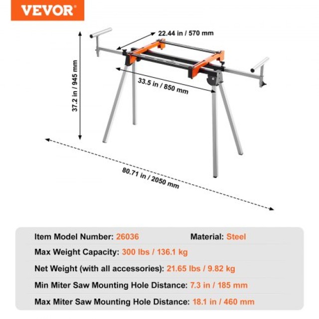 VEVOR  Πτυσσόμενη Βάση Πριονιού 300lbs Χάλυβας  RZXXQJZJGZ782C9FHV0