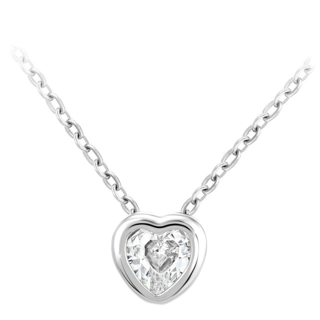 So Charm Κολιέ Καρδιάς Διακοσμημένο με Κρύσταλλα Swarovski, Ασημί B...