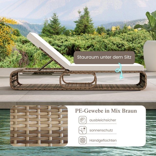 Costway Ρατάν Ξαπλώστρα Κήπου με Ρυθμιζόμενη Πλάτη και Μαξιλάρι, Αν... Costway Ρατάν Ξαπλώστρα Κήπου με Ρυθμιζόμενη Πλάτη και Μαξιλάρι, Αν...