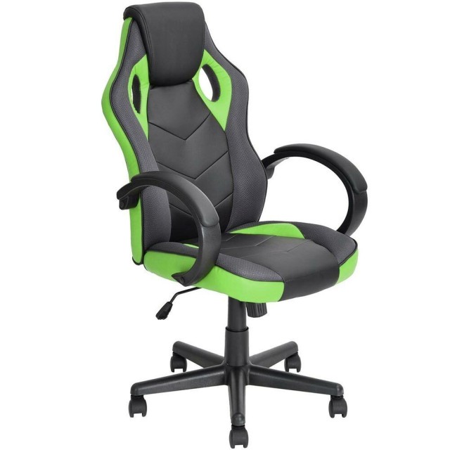 BAKAJI Πολυθρόνα Gaming Γραφείου Διευθυντική με Ρόδες Περιστρεφόμενη Αγωνιστική Πράσινη 02815939