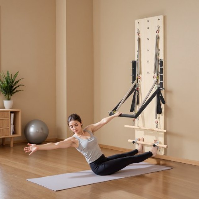 VEVOR Πολυλειτουργικό Μηχάνημα Pilates Τοίχου από Ξύλο Σφενδάμου PL...