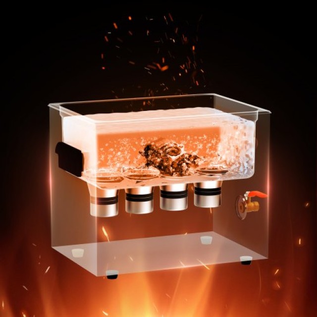 VEVOR  10L Υπερηχητικός Καθαριστής με Θερμαντήρα, Χρονοδιακόπτη & Κ...