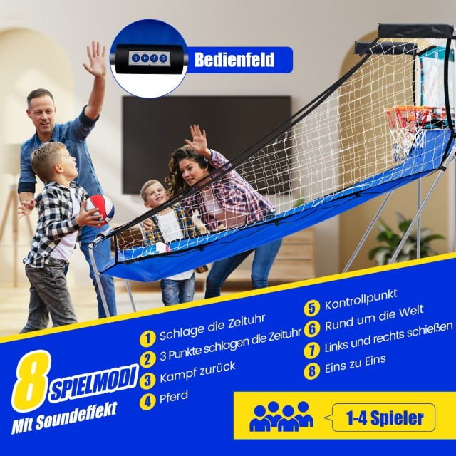 Costway  Διπλό Παιχνίδι Μπάσκετ Arcade με 8 Λειτουργίες και Ηλεκτρονική Βαθμολογία SP38115HY