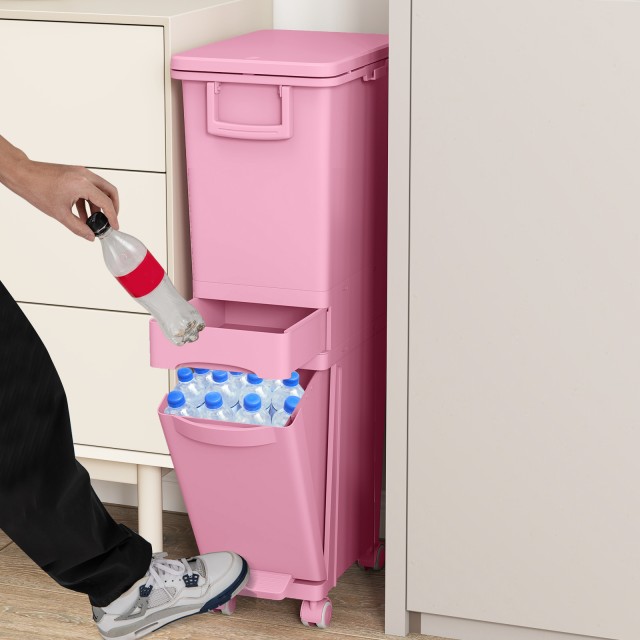 Costway Πολυλειτουργικός Κάδος Απορριμμάτων Κουζίνας με Ανακλινόμεν...