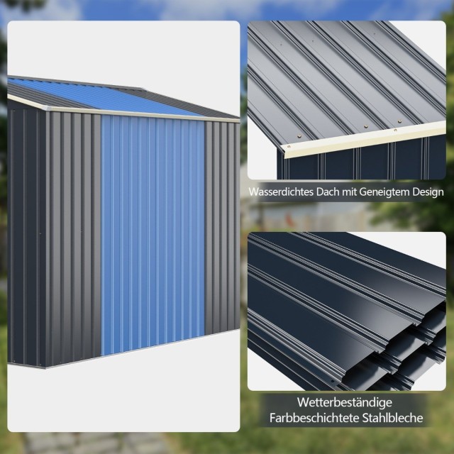 Επέκταση για Αποθήκη Εξωτερικού Χώρου 340 x 64 x 210 cm Μπλε Σκούρο GT3733GR-A Costway
