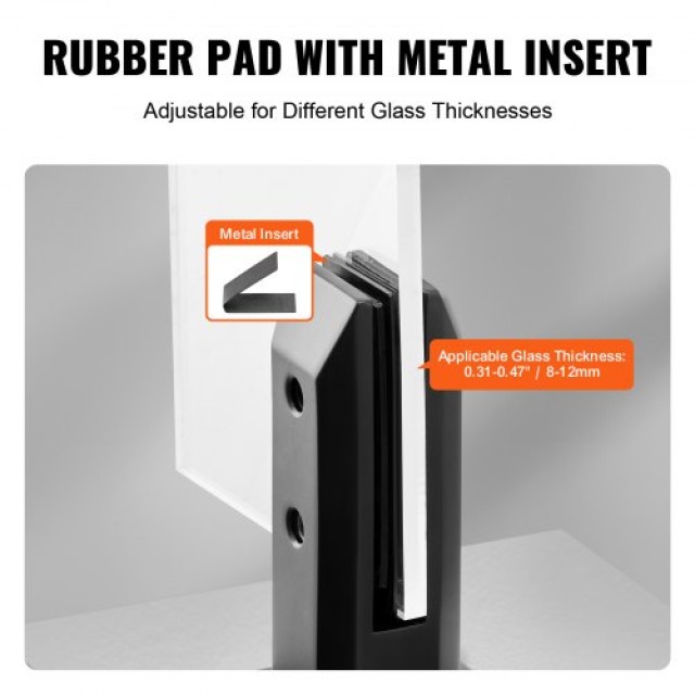 Τετράγωνες Βάσεις Γυαλιού VEVOR (4 τεμ) για 0.31-0.47, Μαύρο  BLLGJ...